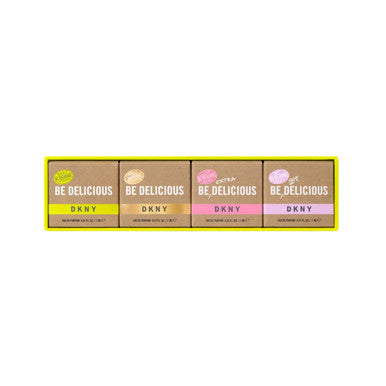 DKNY 4 PCS MINI SET FOR WOMEN: BE DELICIOUS 7 ML EAU DE PARFUM + GOLDEN DELICIOUS 7 ML EAU DE PARFUM + BE EXTRA DELICIOUS 7 ML EAU DE PARFUM + BE 100% DELICIOUS 7 ML EAU DE PARFUM