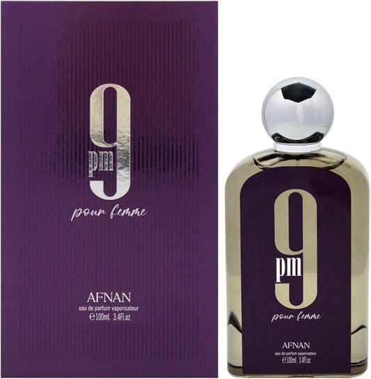 AFNAN 9 PM POUR FEMME 3.4 EAU DE PARFUM SPRAY