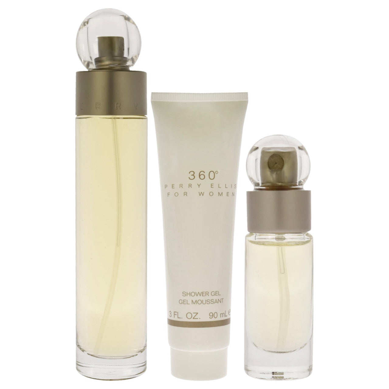 360 3 PCS SET FOR WOMEN: 3.4 EAU DE TOILETTE SPRAY + 0.25 EAU DE TOILETTE SPRAY + 3 OZ SHOWER GEL